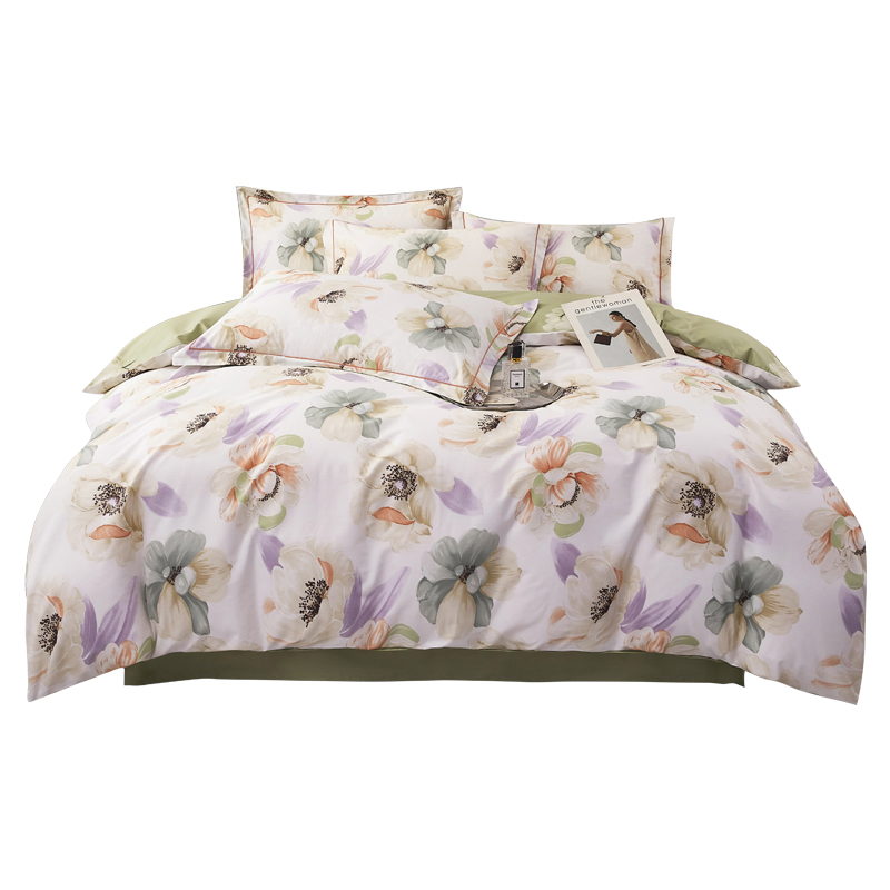 唐纳家纺 铂金棉四件套-芙庭小满TN-KT24054被  套:200*230CM 床  单:245*250CM 枕  套:48*74CM*2 混色