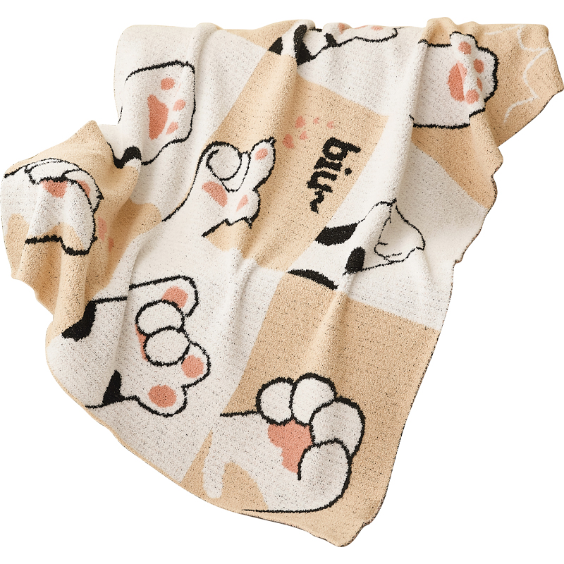 唐纳家纺（IDONAN）雪花绒提花毯-萌爪百变TN-BK24039规格：110*145CM（单位：条） 米白色