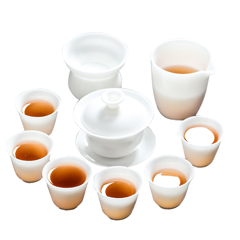 MULTIPOTENT YQ-SYY-ZTCJ-202112-02 9头 整套茶具高端冰种玉瓷 白色（单位：套）