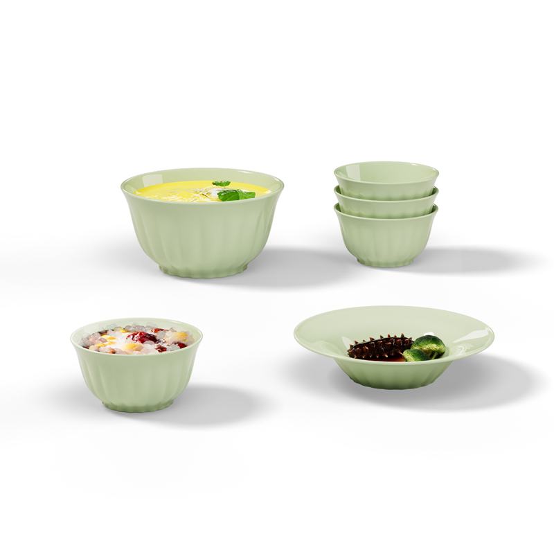 皖亭（WAN TING） WT-FC-6 六件套 翡玉碗盘六件套 绿色（单位：套）