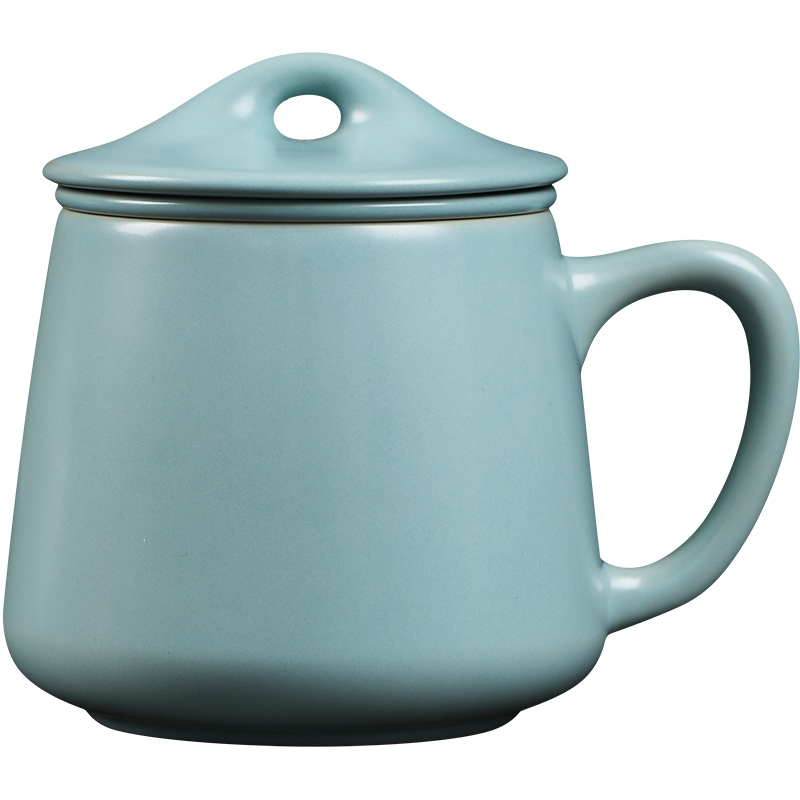 MULTIPOTENT HZ-0507 450ml 汝窑石瓢办公杯礼盒装 宝石蓝（单位：套）