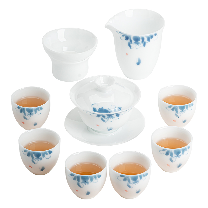 MULTIPOTENT JHY08-08 9头 整套茶具荷莲绽放 白色（单位：套）