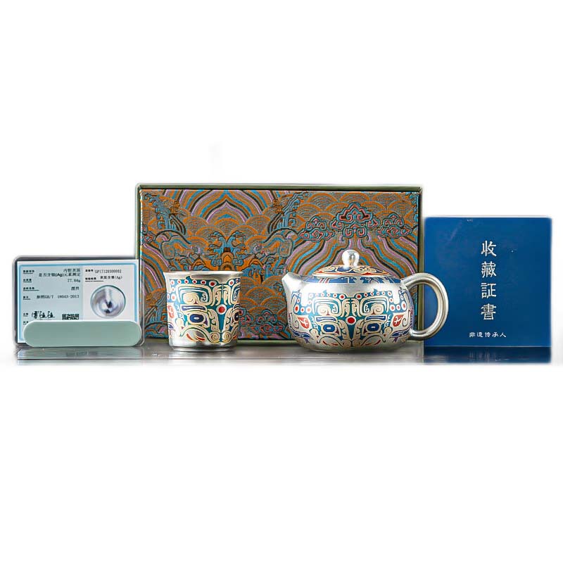 MULTIPOTENT 西施壶小套 2头 鎏银敦煌茶壶茶杯 混色（单位：套）