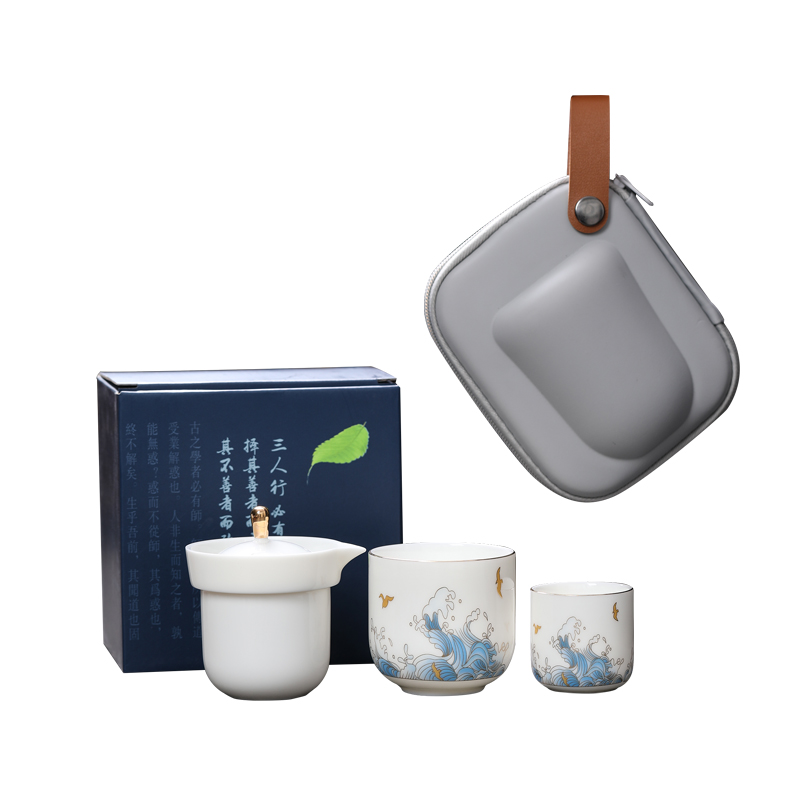 MULTIPOTENT YXHZ12-08 3头 旅行茶具海浪清风 白色（单位：套）