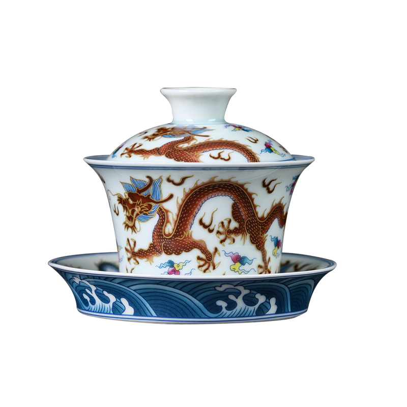 MULTIPOTENT YQTC12-08 160ml 三才盖碗白瓷龙年马蹄 混色（单位：套）