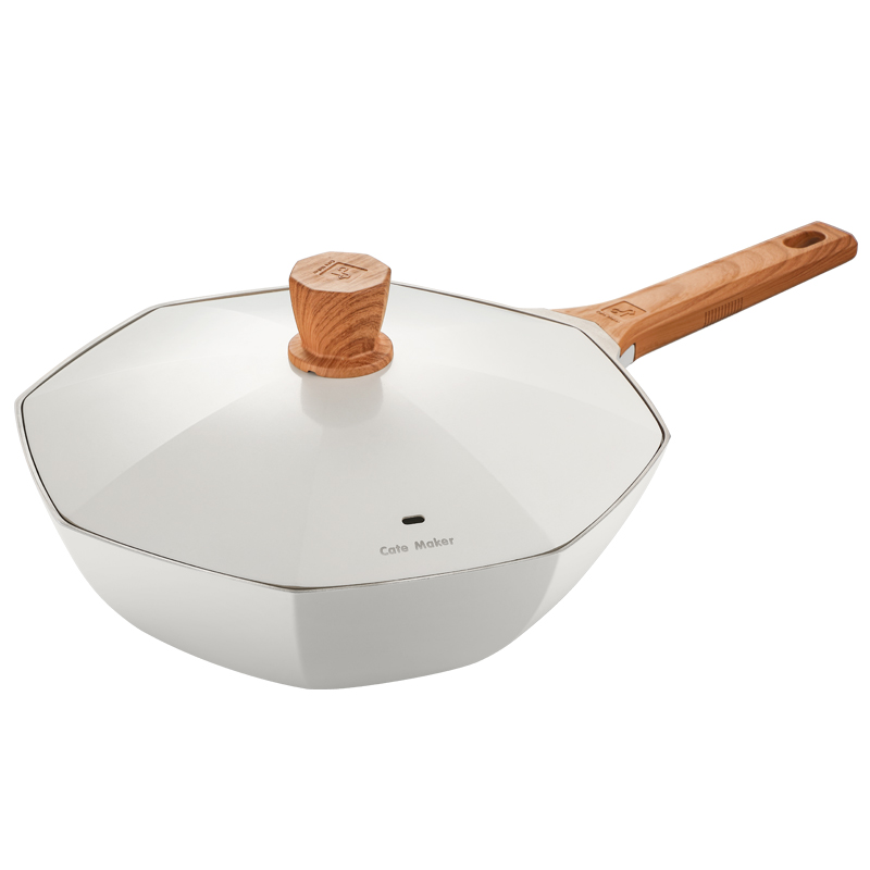 卡特马克陶瓷八角炒锅GYL-BJTC30CWH  30CM（个） 本白色