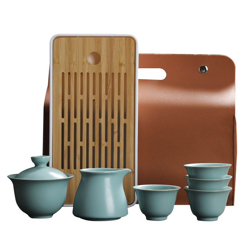 MULTIPOTENT YQ-YXHZ-ZTCJ-202108-07 7头 汝窑金日旅行茶具 水蓝色（单位：套）