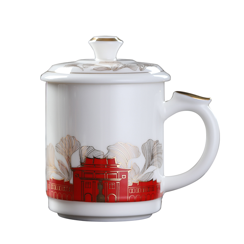 MULTIPOTENT YQ-CJF-CB-202111-06 350ml 中国风1号办公杯 白色（单位：套）