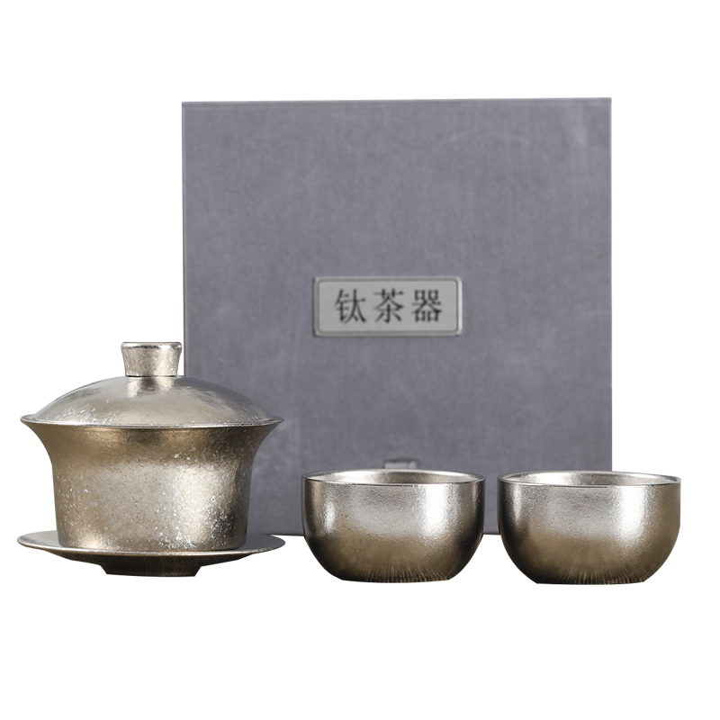 MULTIPOTENT TTS3123 3头 钛茶器盖碗两杯 银色（单位：套）