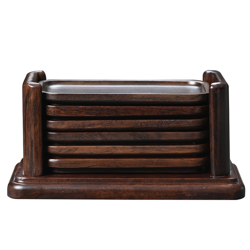 MULTIPOTENT YQ-ZCK-CJPJ-202108-06 7头  茶杯垫黑檀木杯托 咖啡色（单位：套）