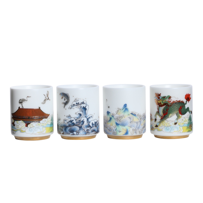 MULTIPOTENT FLX-0535 4个 高升杯(吉祥如意) 白色（单位：套）