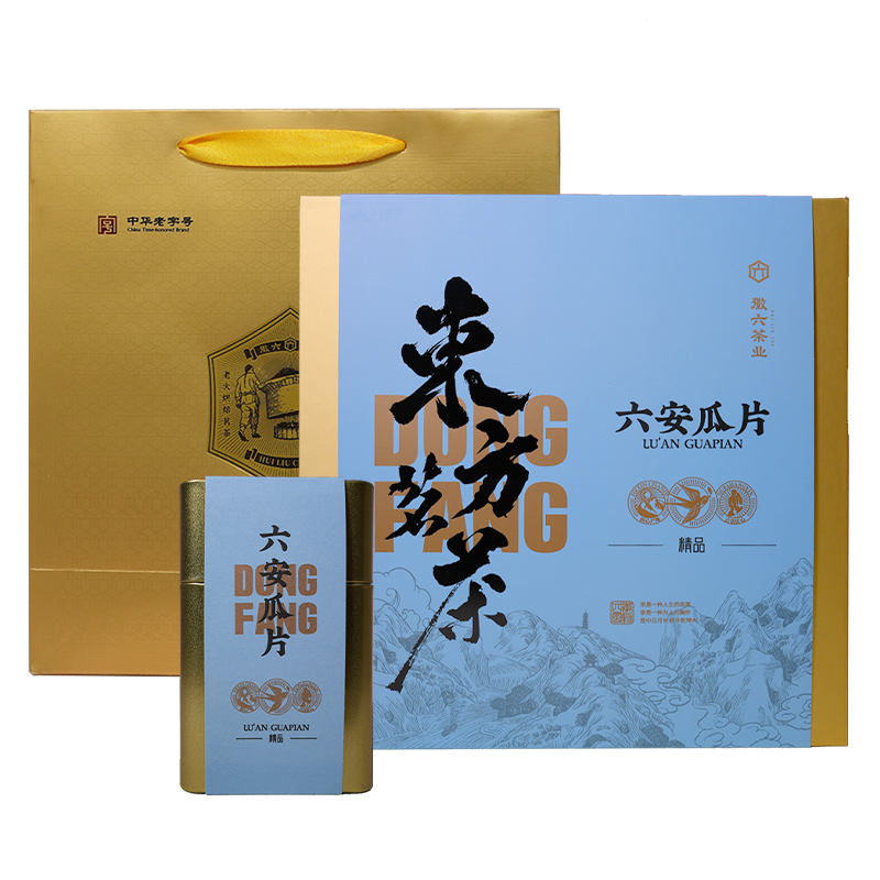 徽六 六安瓜片 240g 特一级东方茗茶礼盒 天蓝色（单位：盒）