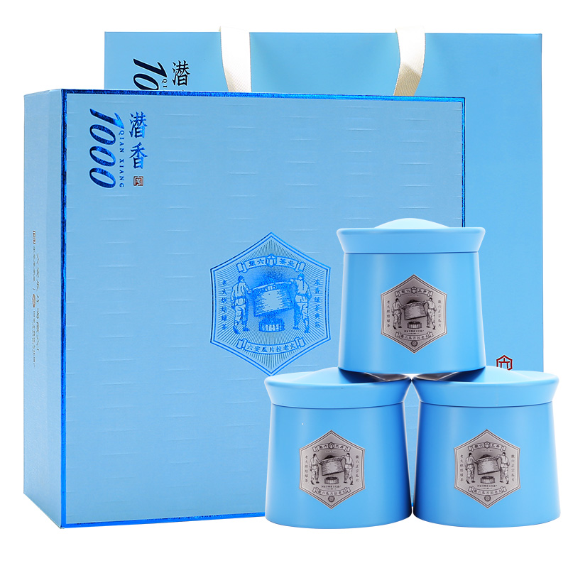 徽六 六安瓜片 240g 绿茶潜香1000礼盒 天蓝色（单位：盒）
