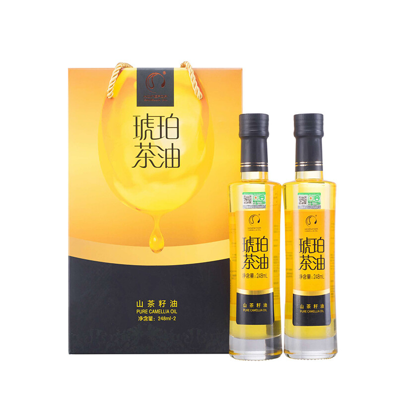 琥珀 248ml*2 盒装 有机山茶油（烤花） 黄色（单位：盒）