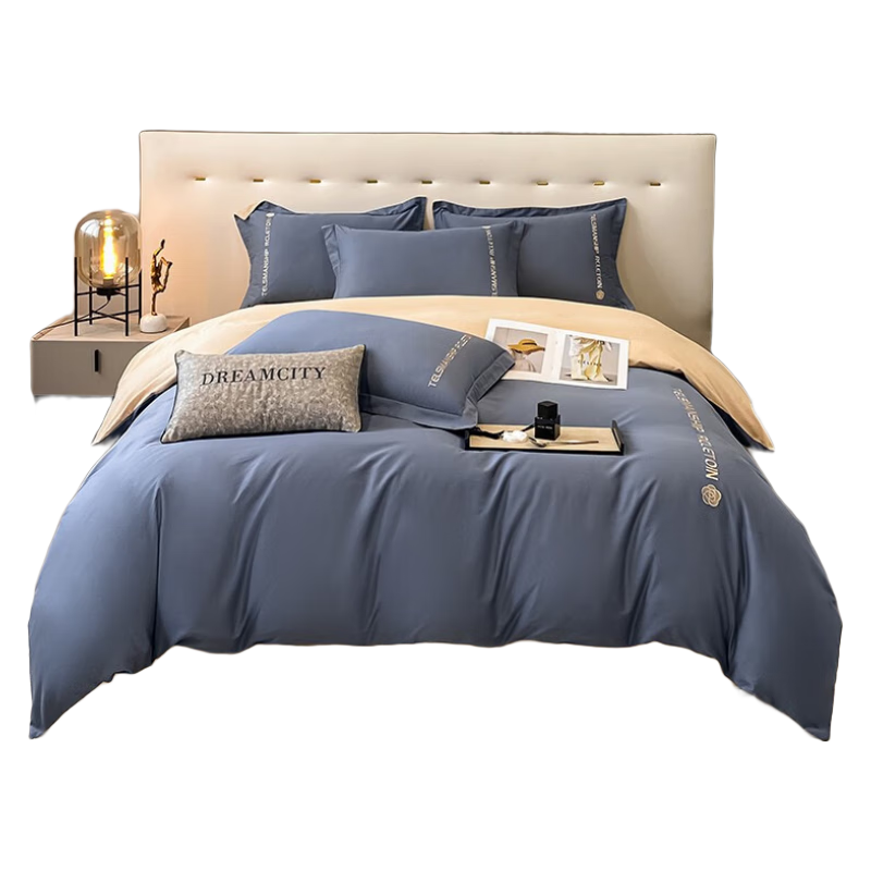 罗曼罗兰（ROMROL） 山茶花 200*230cm 轻奢四件套60s 宾利蓝（单位：套）