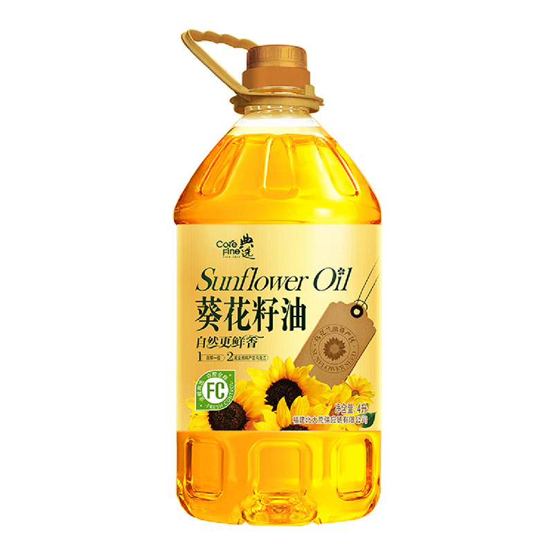 典选 压榨一级葵花籽油 4L 零反式脂肪酸 琥珀色（单位：瓶）