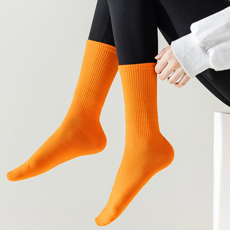 唯卡洛 24134 棉 健身袜跑步袜瑜伽袜 均码 桔色（单位：双）