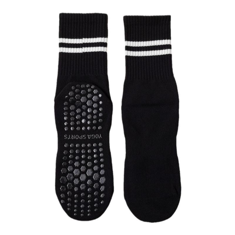 唯卡洛 24135 棉 防滑瑜伽袜普拉提袜 均码 黑色（单位：双）