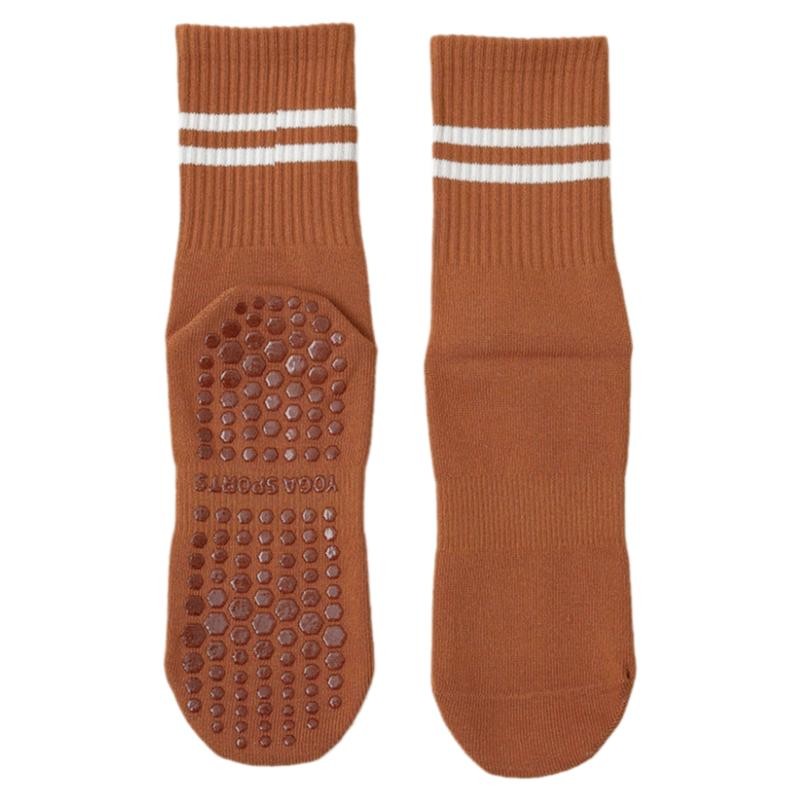 唯卡洛 24135 棉 防滑瑜伽袜普拉提袜 均码 棕色（单位：双）