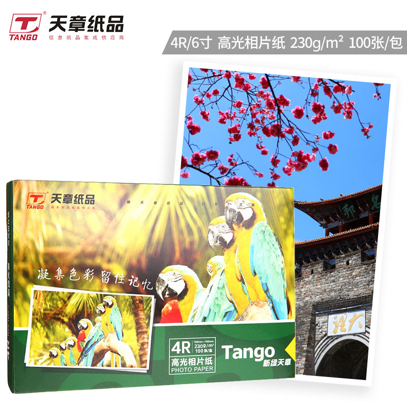 新绿天章 P3621 4R 230G 100张/包 高光相片纸 白色（单位：包 ）