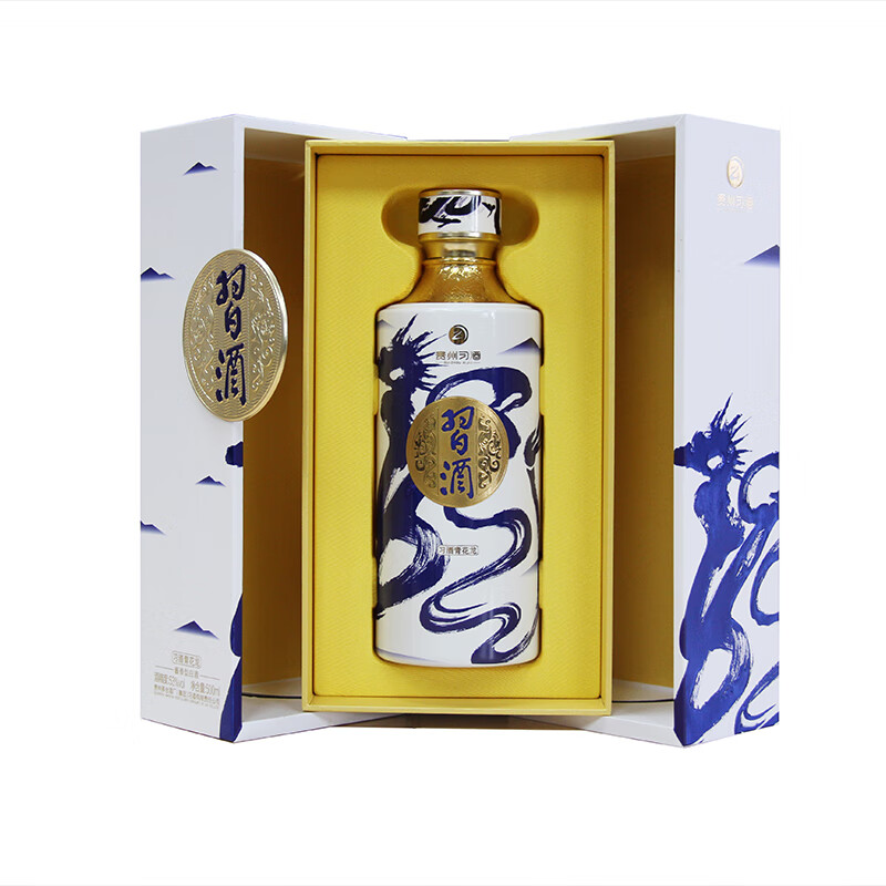 习酒 青花龙 500ml*1瓶礼盒装 53度酱香型高端白酒 混色（单位：盒）