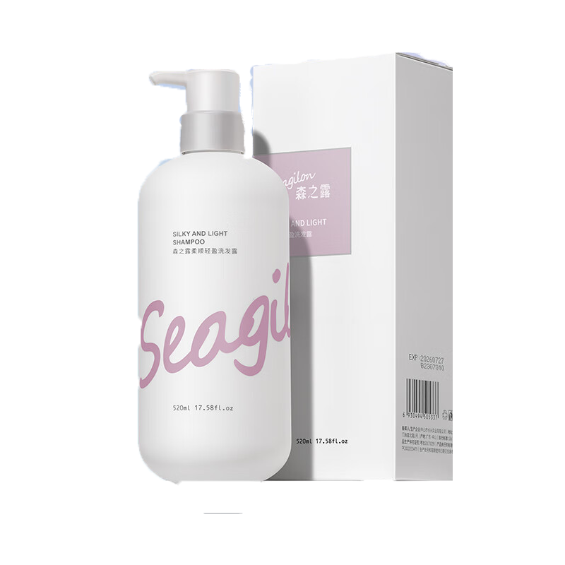 森之露（Seagilon） 洗发水 520ml 柔顺轻盈洗发露 钢琴白（单位：瓶）