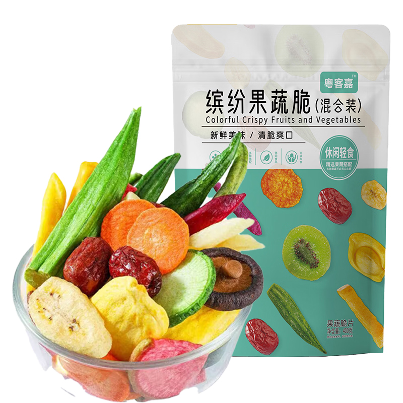 粤客嘉 果蔬 缤纷果蔬脆400g 缤纷果蔬脆 400g*1袋 浅杉绿（单位：袋）