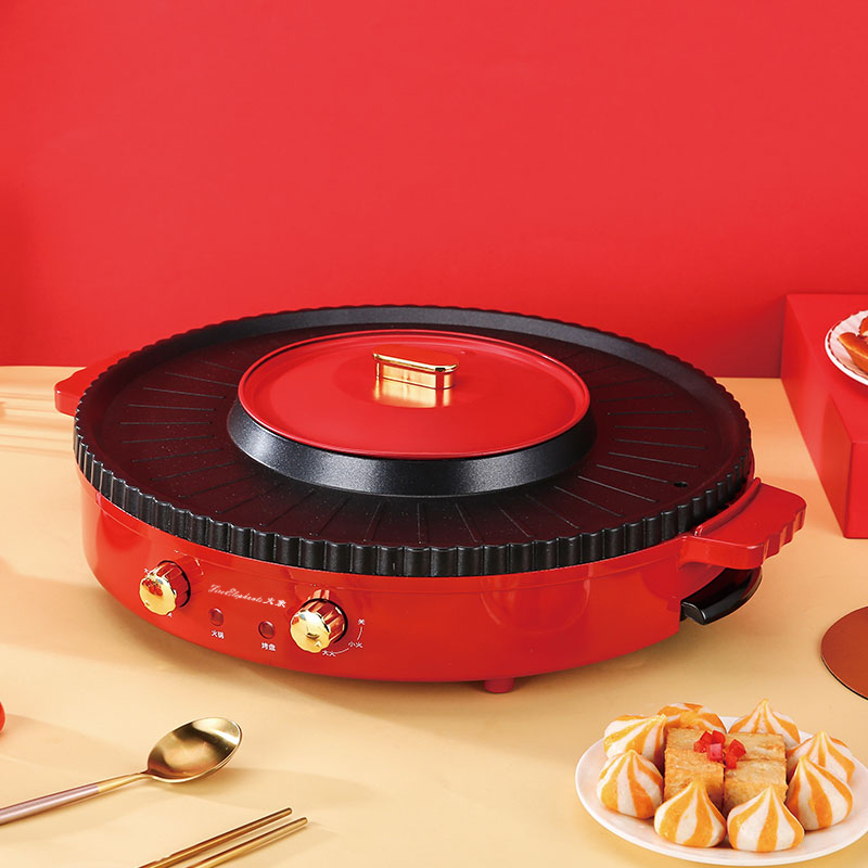 火象（Fire elephants） HX-SKG057 470*400*135mm 多功能烤涮一体锅 红色（单位：个）