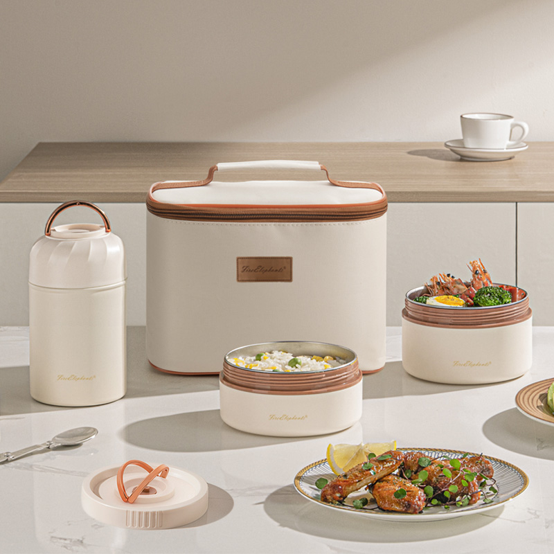 火象（Fire elephants） HXB-YZ005 L25.5*W15*H18CM 帕米尔保温饭盒四件套 白色（单位：套）