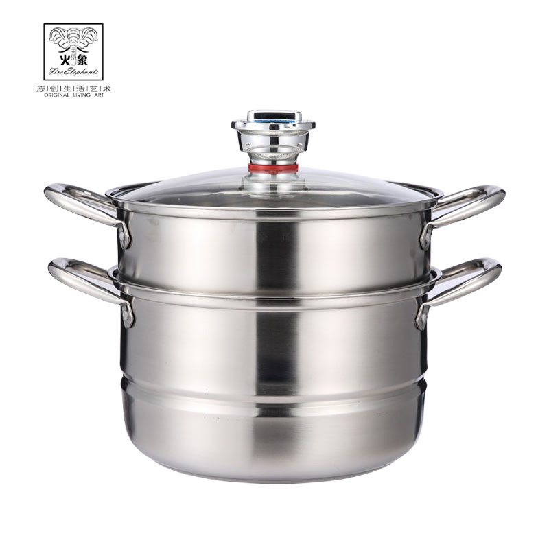 火象（Fire elephants） HXG-YZ007 28cm 计时双层蒸锅 不锈钢色（单位：个）