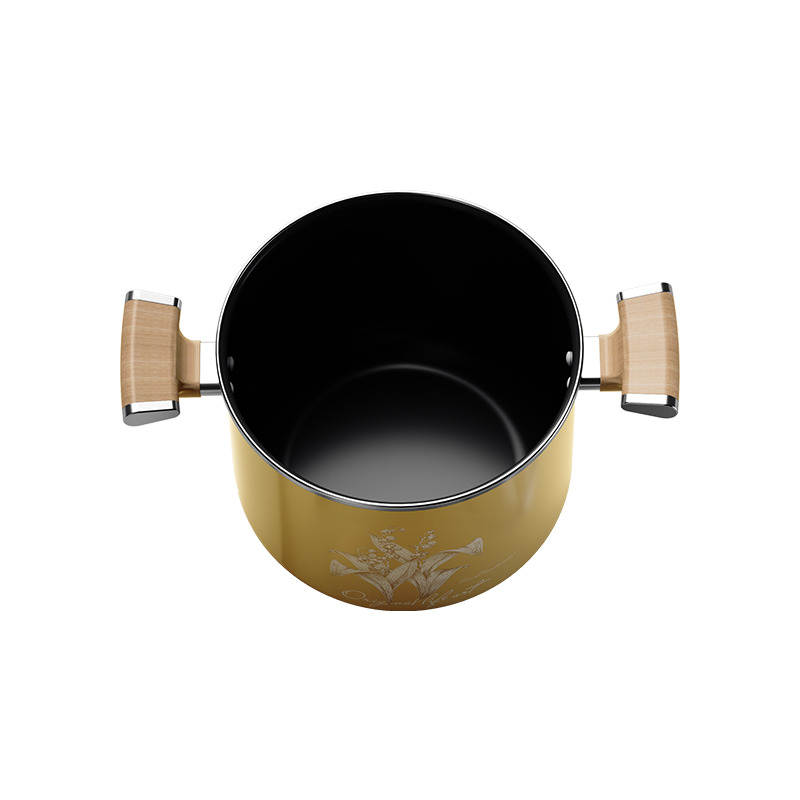 火象（Fire elephants） HXG-YZ011 23.5cm 鸟啼花开珐琅汤锅 黄色（单位：个）