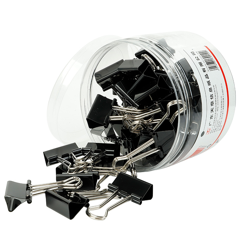 新绿天章 9010 25mm 48个/筒 长尾夹 黑色（单位：筒 ）