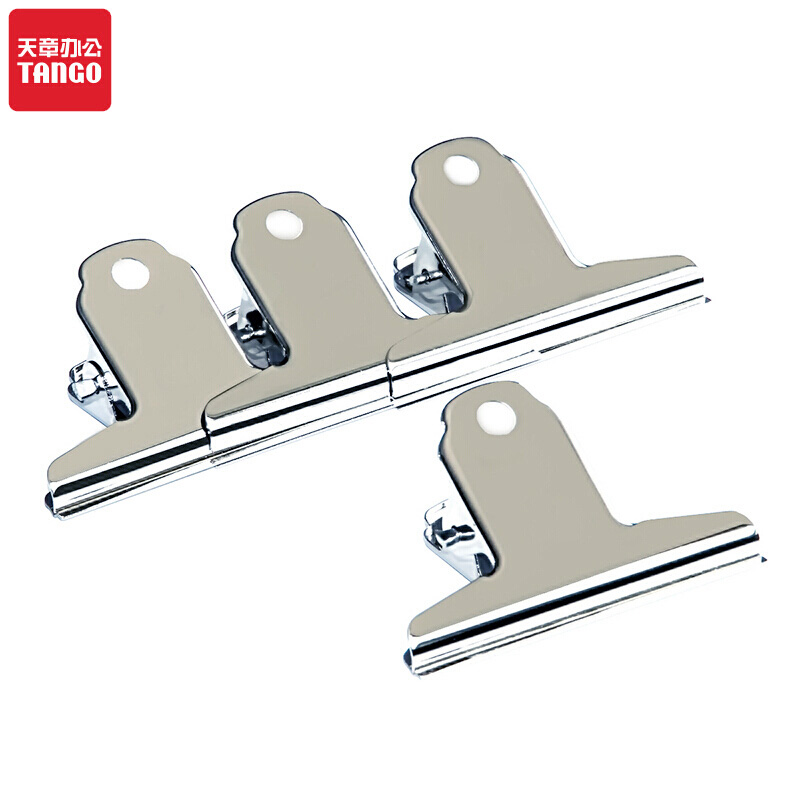 天章 （TANGO） 9081 145mm 12个/盒 山形铁票夹 银色（单位：盒）