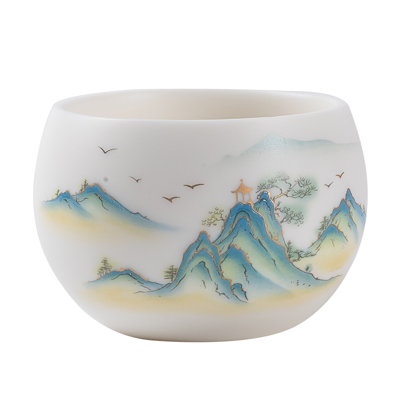 金镶玉 金亭山水 100ml 主人杯 白色（单位：套）