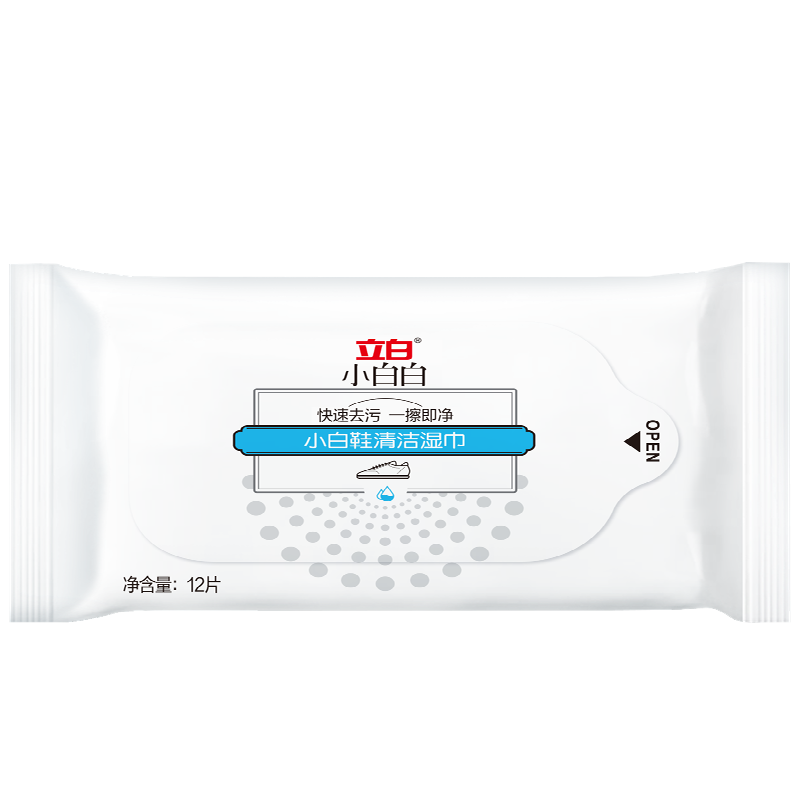 立白 小白白 12片/袋 小白鞋清洁湿巾 白色（单位：袋）
