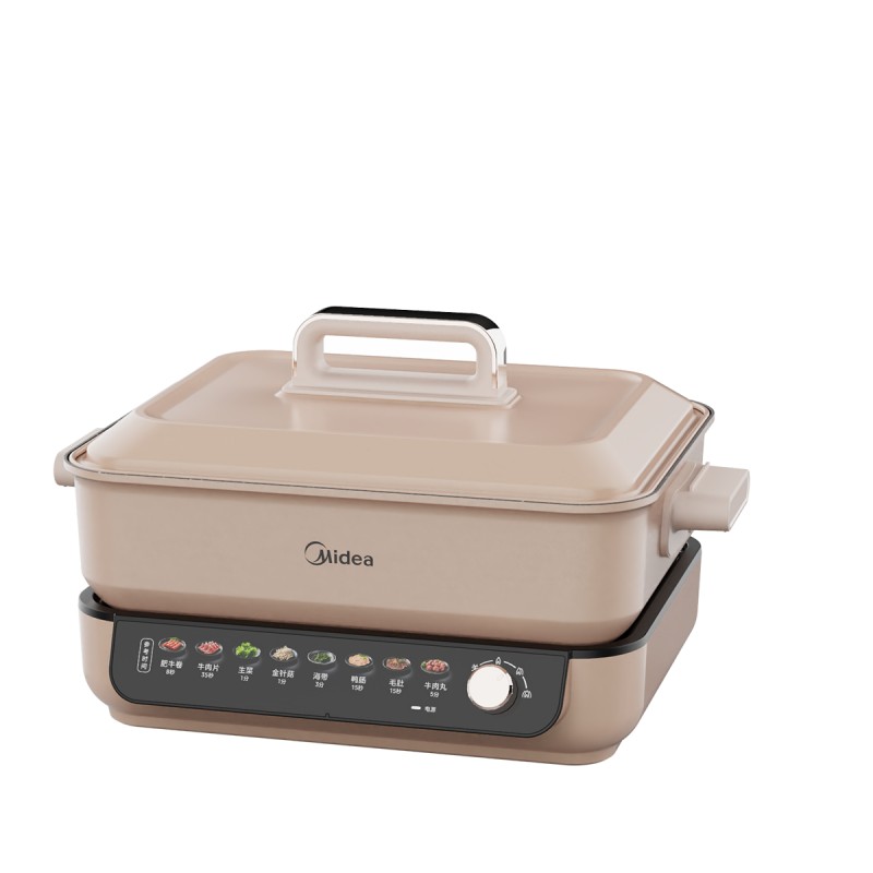美的（Midea） MC-HGS382702 8L 分体式多功能锅电煮锅  香槟色（单位：台）