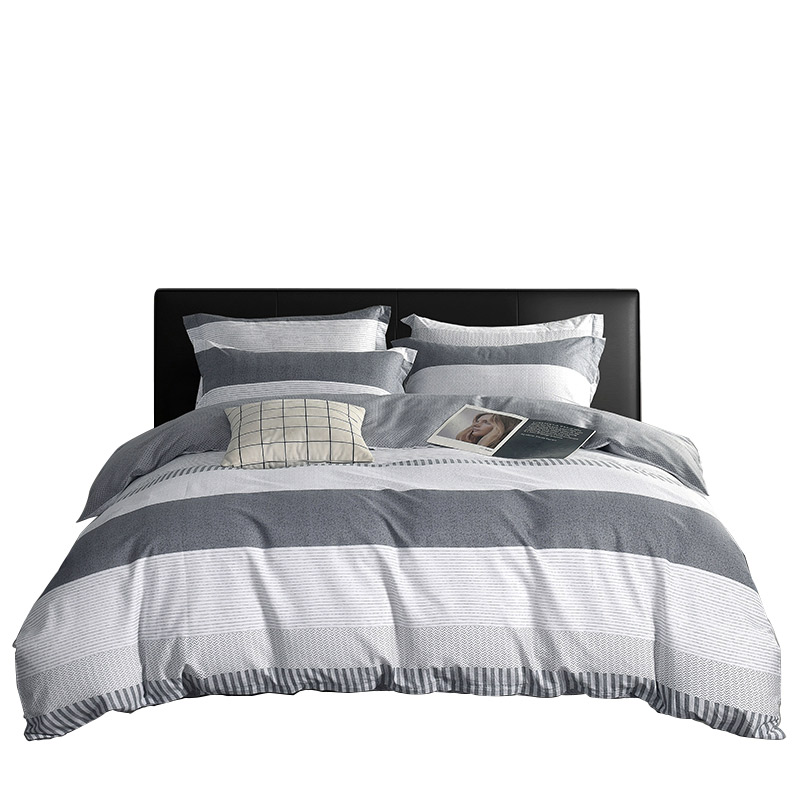 Cmierf Kuect CKIR-JF10269 被套：200*230cm 烟云雷格全棉四件套 灰白条纹（单位：套）