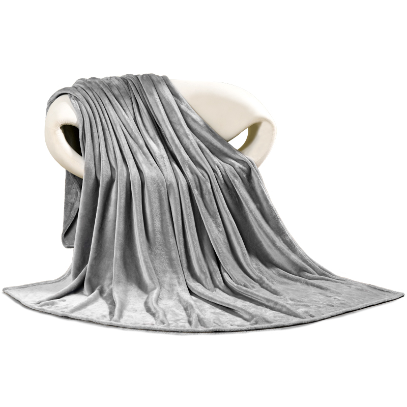 水星家纺 129255 100cm*150cm 月影时光法兰绒毯 灰色（单位：床）