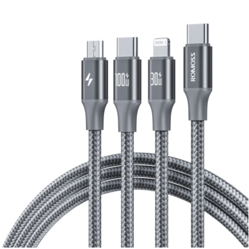 罗马仕（ROMOSS） CB263M 1.5米 100W超级快充电线  灰色（单位：条）