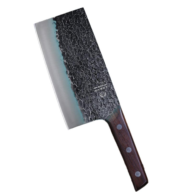 十八子作传统手工锻打菜刀紫檀木刀具本源切片刀S2105-B【彩盒装】