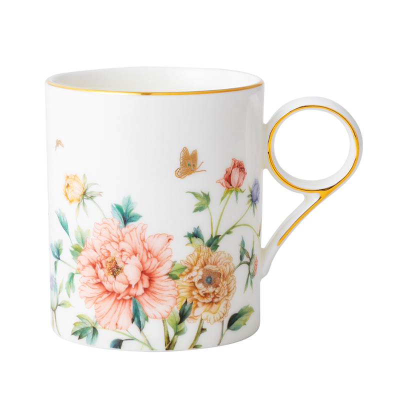 永丰源（auratic） SG24-134GN 单杯350ml 风华绽放马克杯 白色（单位：个）