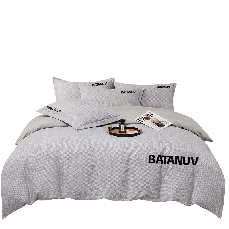 巴天弩（BATANUV） F-JF003 被套200*230cm床单230*250cm枕套48*74 烟雨漠漠四件套 浅灰色（单位：套）