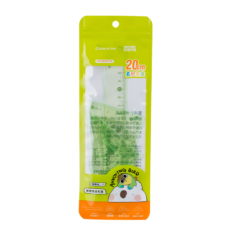 齐心（COMIX） YFBZ0074 直尺套装 神烦鸟 直尺 绿色（单位：套）