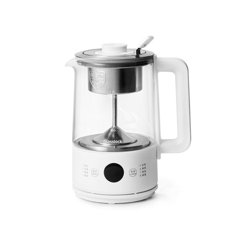 GLASSLOCK GE-TA01GY 1L 蒸煮茶器 白色（单位：台）