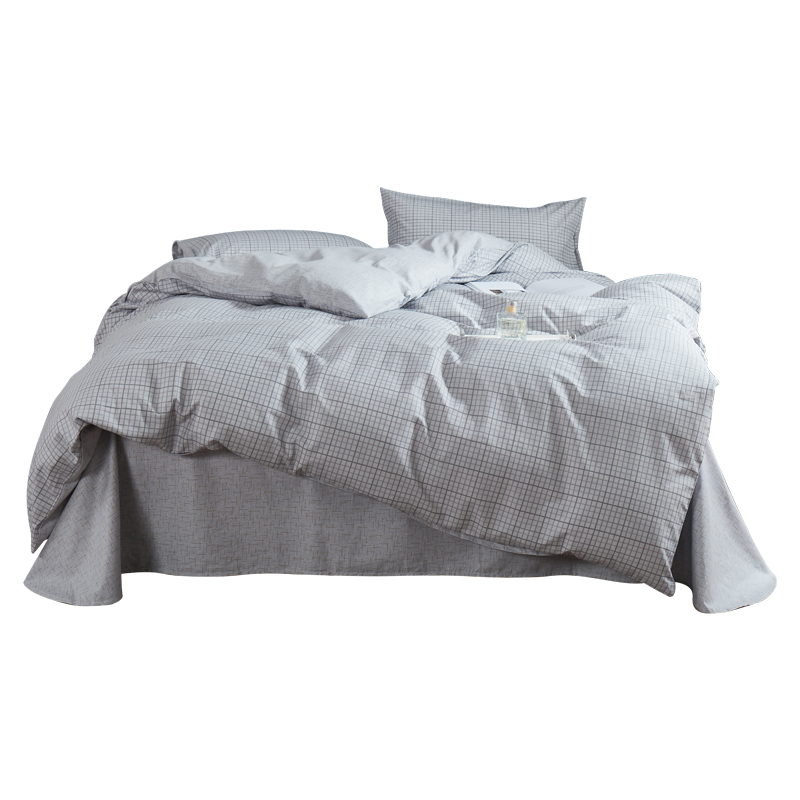 红秀世纺 HX2403-C003 200&times;230(cm) 100%全棉四件套件 浅灰色（单位：套）