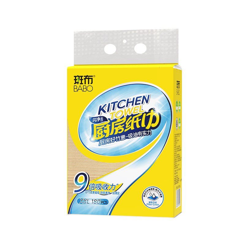 斑布（BABO） BF180A24 180抽*1提 熊猫4D复合压花抽纸 香槟黄（单位：提）