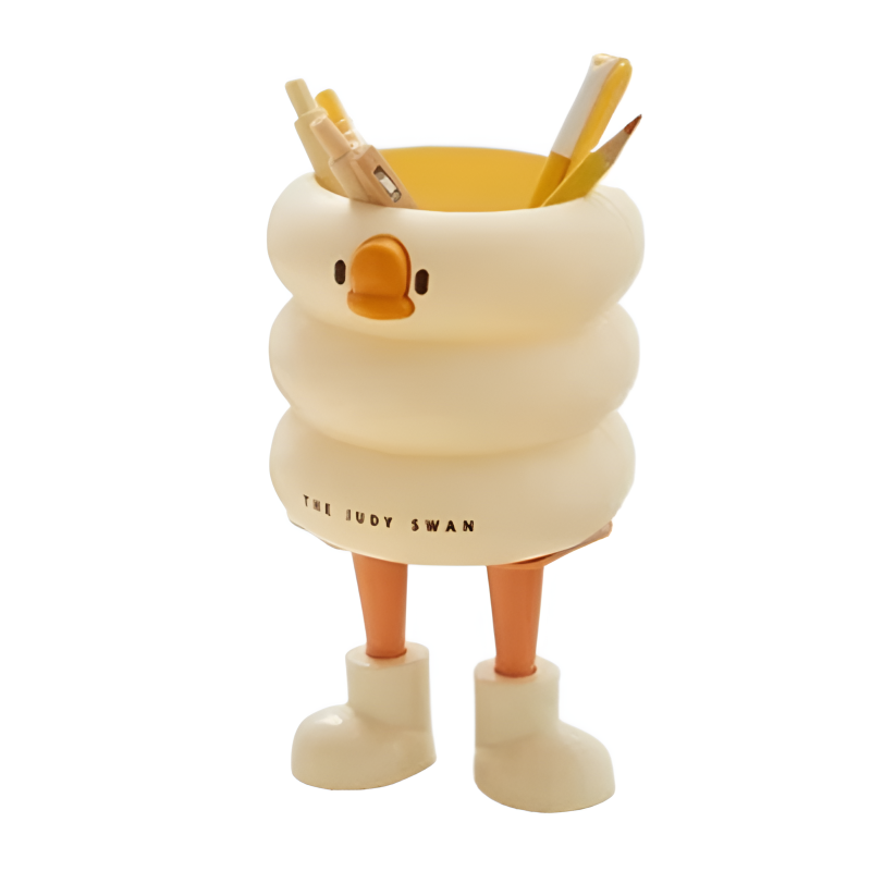 三年二班 5010364 笔筒1个+固定脚丫2个（不含壁挂收纳） 可爱小黄鸭笔筒 黄色（单位：个）