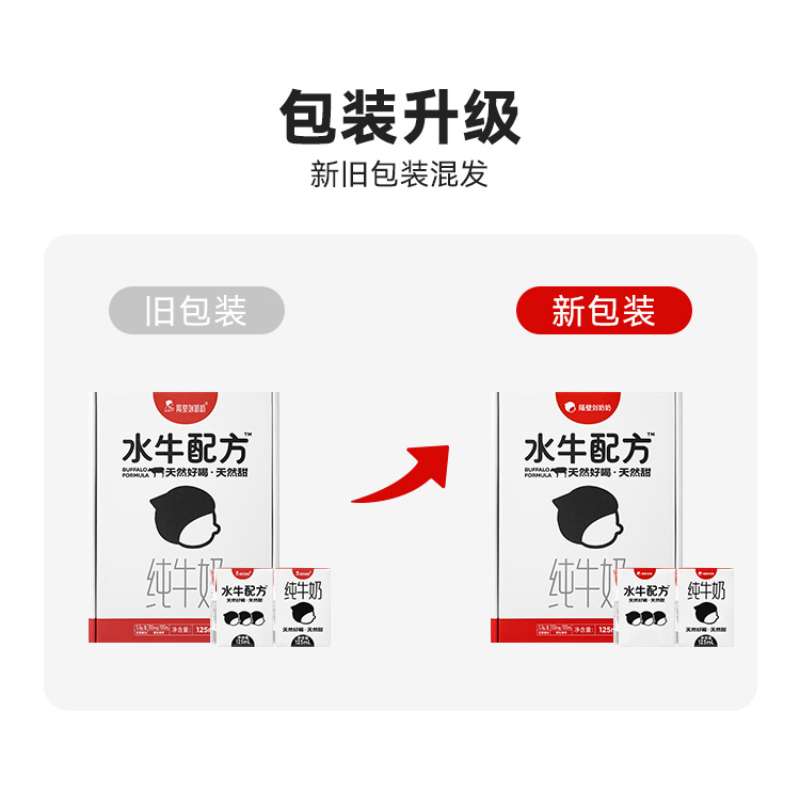 隔壁刘奶奶水牛配方MINI奶125ml*9盒 箱 白色