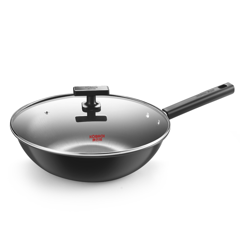 康巴赫坚玖精铁炒锅-套装32cm  KGJ-C32A  单位：个 黑色