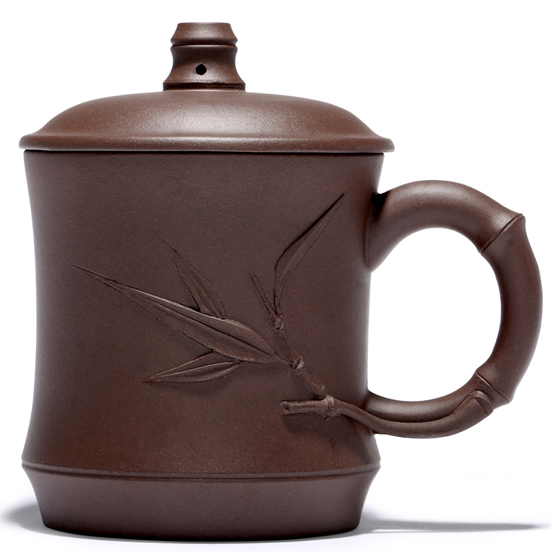 金镶玉 宜兴紫砂杯 竹韵杯&plusmn;450ml  单位：套 褐色